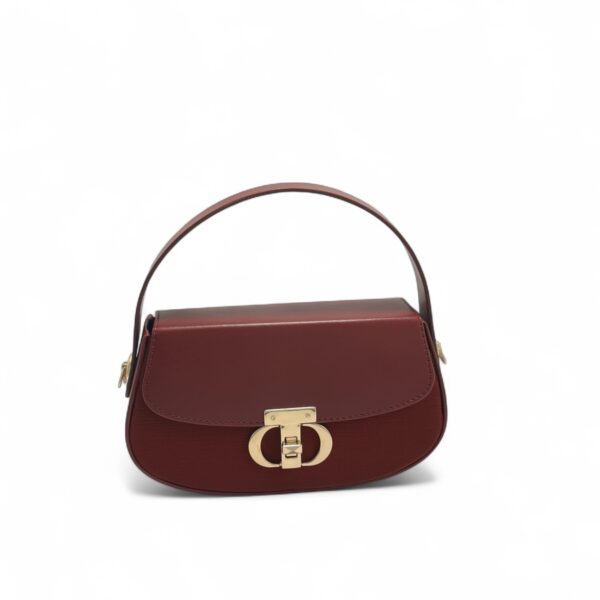 Elegant Maroon ladies top handle handbag with gold clasp – Maryamz Collection