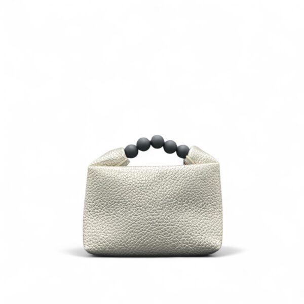 Modern Leather Handbag with Beaded Handle