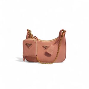 Prada Pink Designer Shoulder Bag with Gold Chain